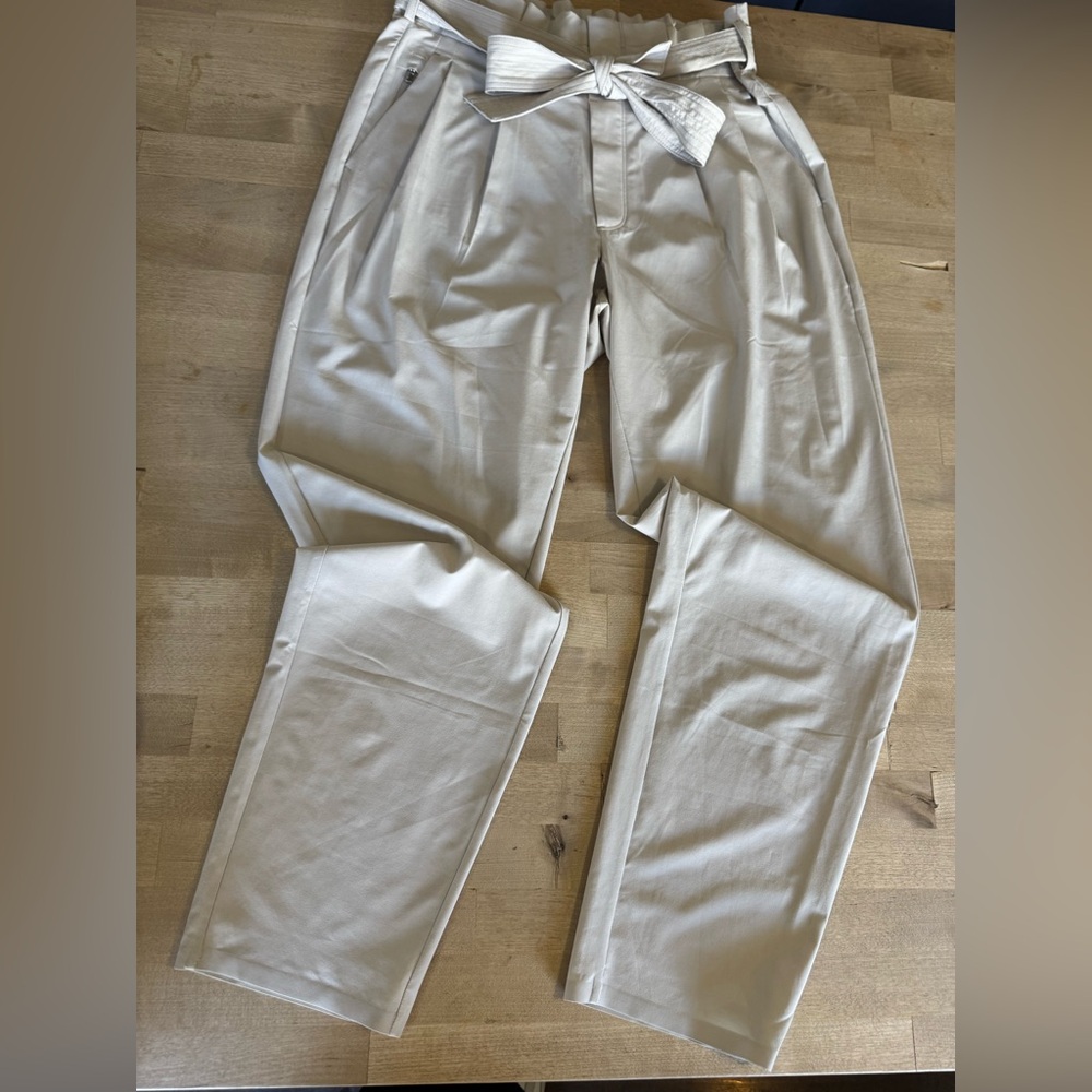 Athleta Skyline II paper bag high waist pants tan/beige - Picture 4 of 8